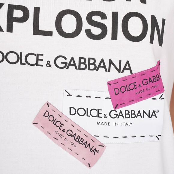 NWT Dolce & Gabbana White Fashion Explosion T-shirt IT 36 - Picture 5 of 9